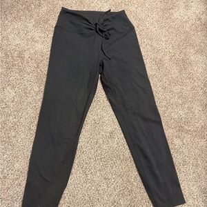 Zobha Black Lace-Up Detail leggings